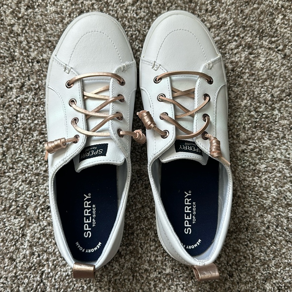 Sperry Top-Sider Crest Vibe White/Rose Gold NWT Size 9M/40